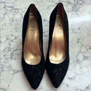 LOFT Black and Gold Heels